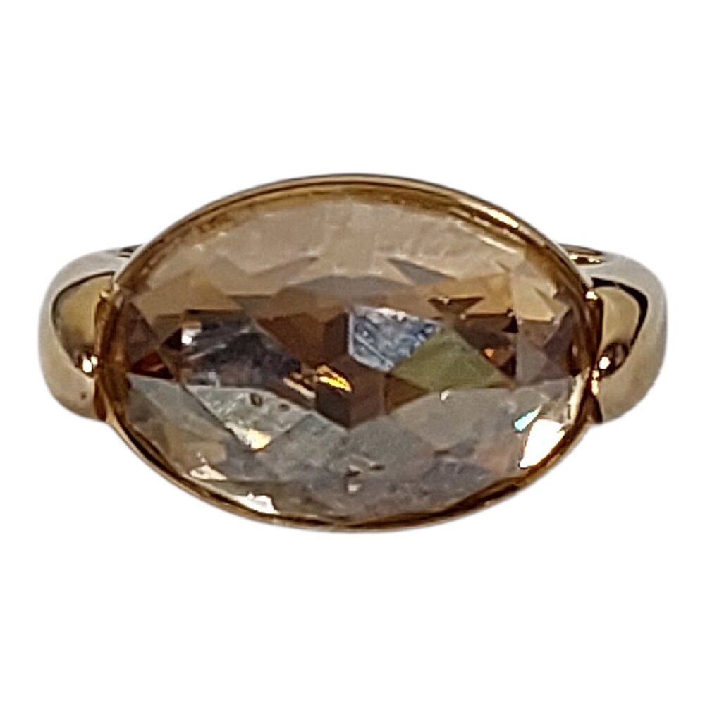 Swarovski Vanilla Ring in Golden Shadow Crystal Gold Plated Good Cond - 6 (52) - Picture 4 of 7